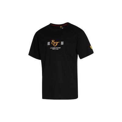 Ferrari Racing Series Graphic Print Crew Neck Short Sleeve T-Shirt With Dropped Shoulders Men Tops Black 531647-01