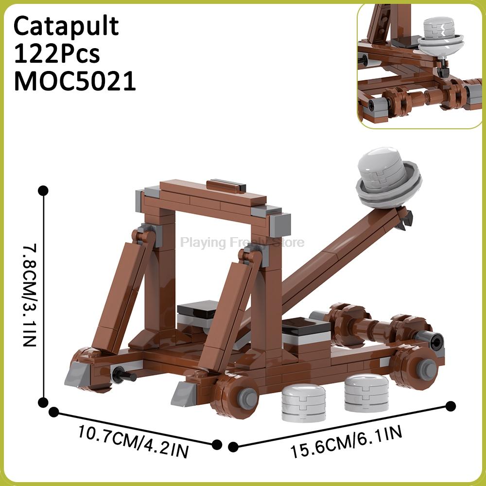 MOC Mittelalterliche Kriegssteine Kanonenwagen Waffe Katapult Armbrust Kompatible Figur Bausteine Spielzeug Für Kinder Erwachsene Freunde Geschenke