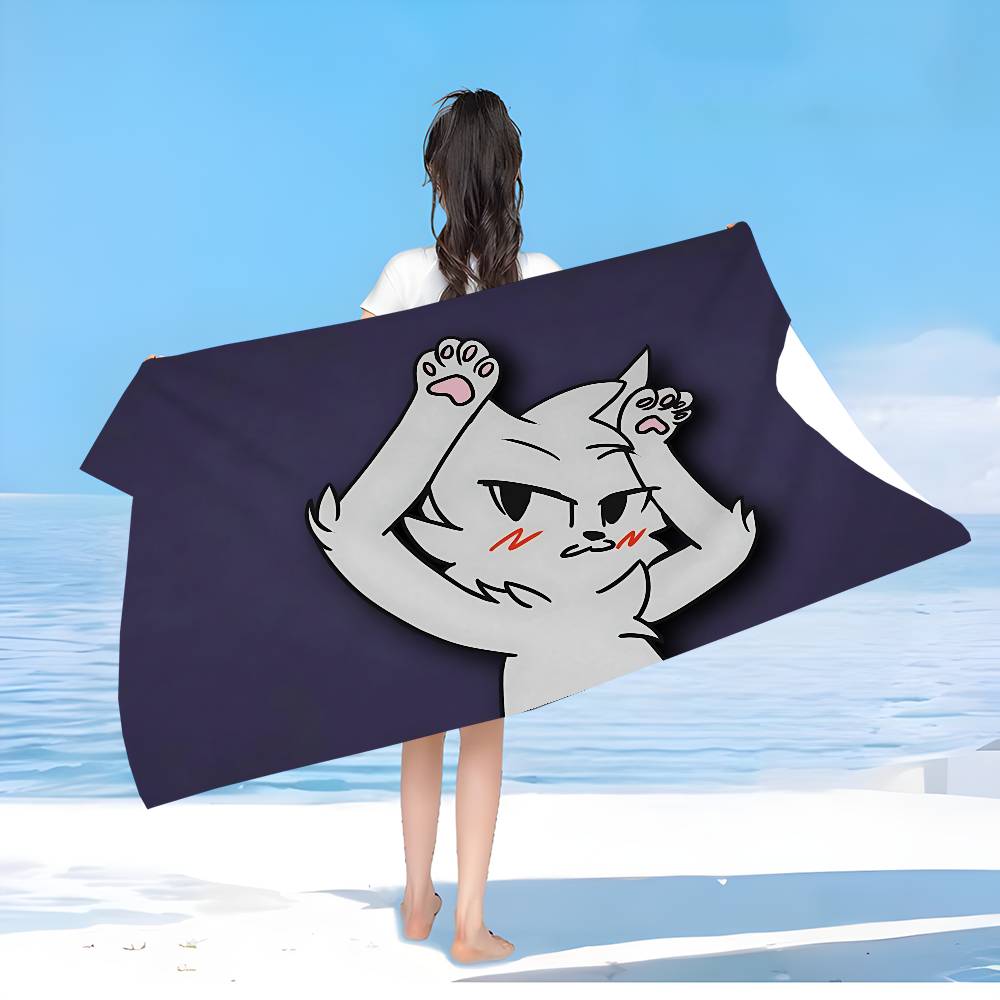 Boykisser Silly cartoon Microfiber Printed Beach Towel Mountain Climbing Yoga Beach Swimming Running Absorbent Soft Towel