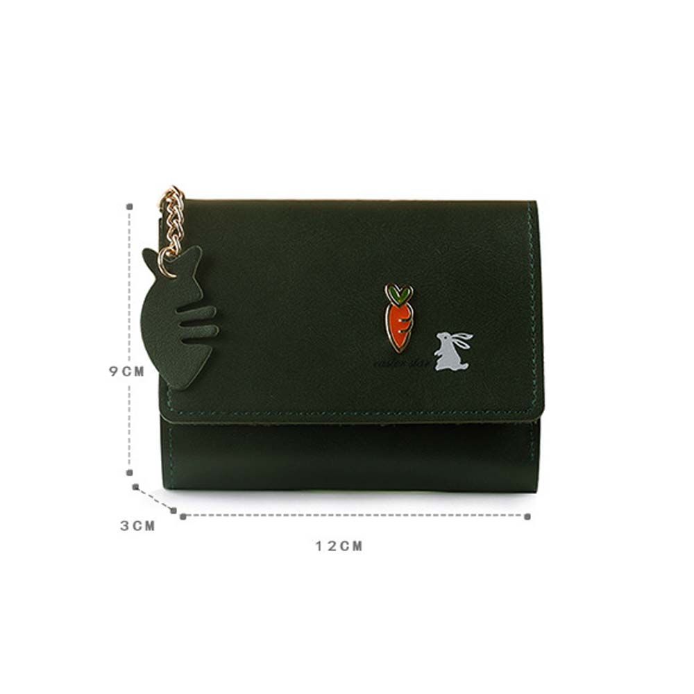 PU Leather Rabbit Carrot Korean Money Bag Women Wallets Card Holders Small Coin Purse