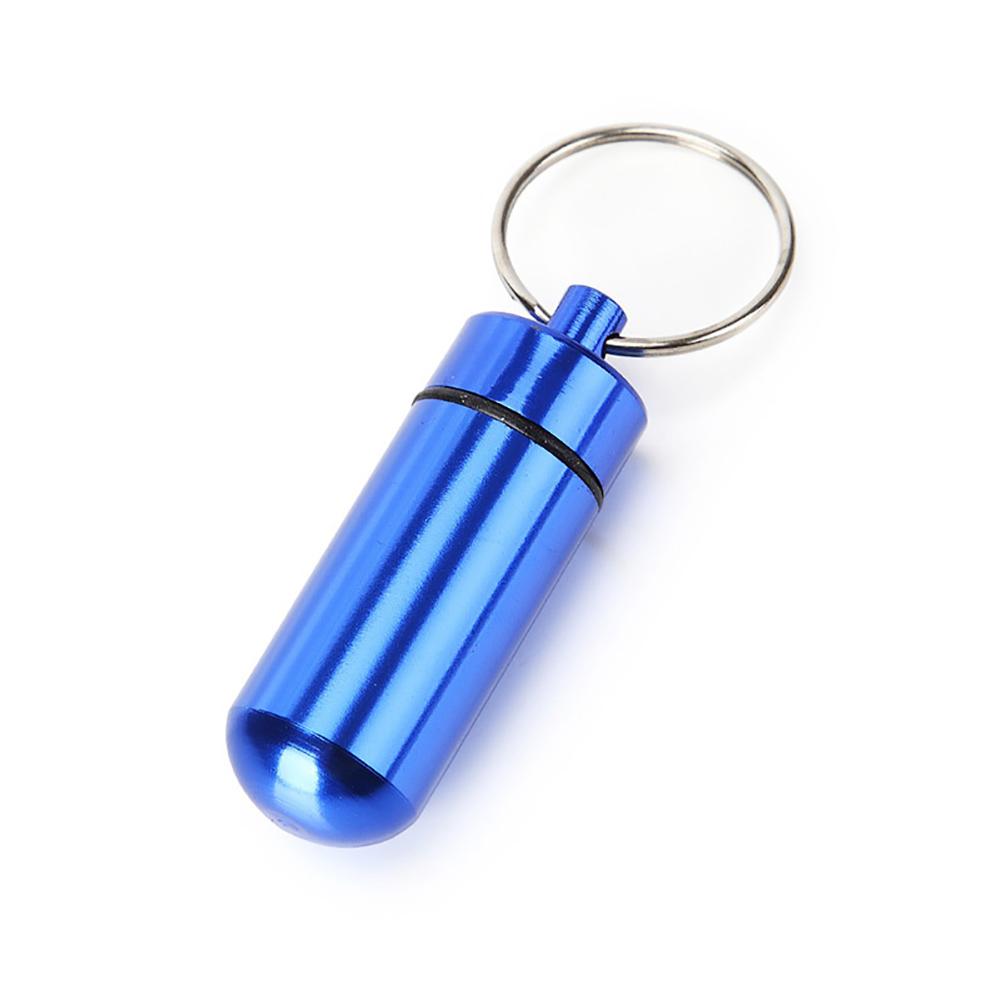 Travel Pill Box Case Bottle Tubes Portable WaterProof Mini Aluminum Keychain Tablet Storage Box Bottle Case Holder
