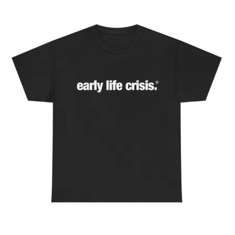 

Unisexs Womens Nettspend Early Life Crisis 100Cotton ONeck High TShirts Tees Black All Sizes Unisex Women Clothes Kpop S