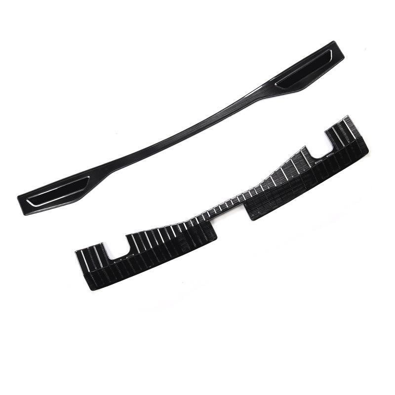 Rear Trunk Protector For Ford Mustang Mach-E -  Stainless steel Black Brushed Rear Sill Scuff Plate Cover Guards