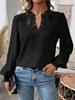 2025 Women's Fashion Lace V-Neck Long Sleeve Blouse