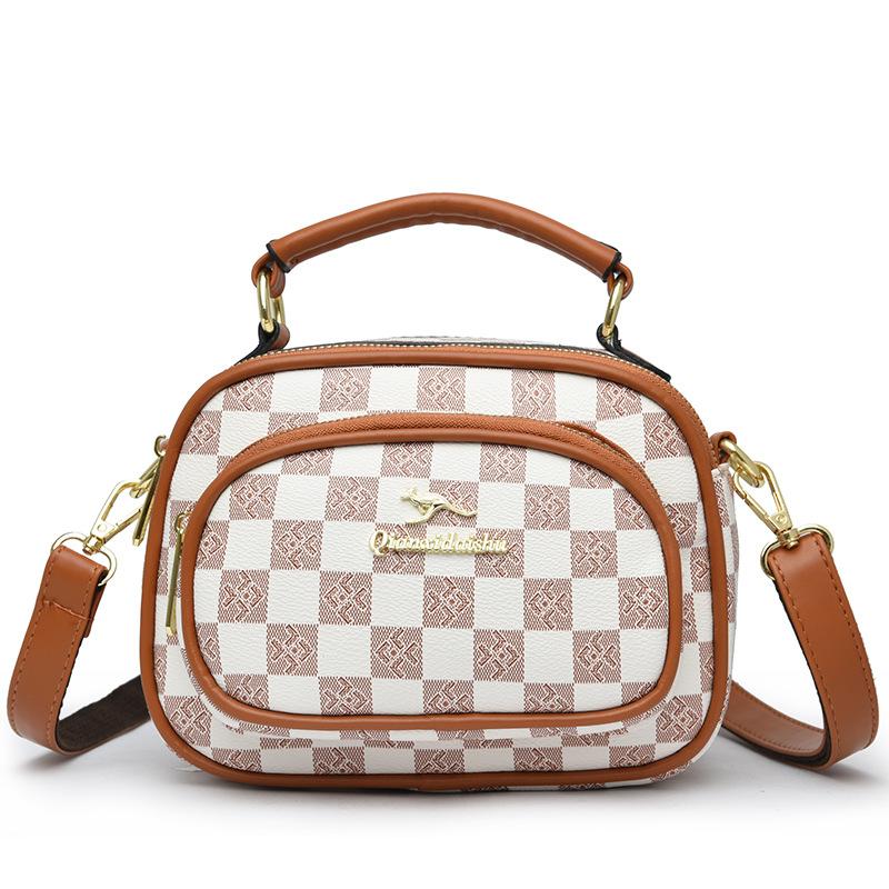 

Клетчатая летняя женская сумка через плечо сумка для мобильного телефона модная многослойная универсальная сумка для мам среднего возраста