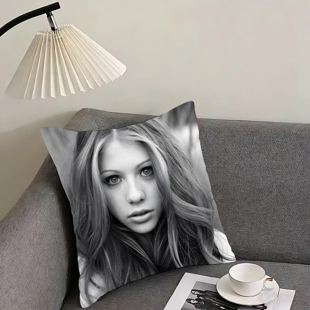 M-Michelle T-Trachtenberg Kuddfodral Vändbart Plyschkuddfodral – För bil, soffa, sovrum, perfekt som present.