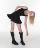 CRANK Frill Tiered Dress_Black