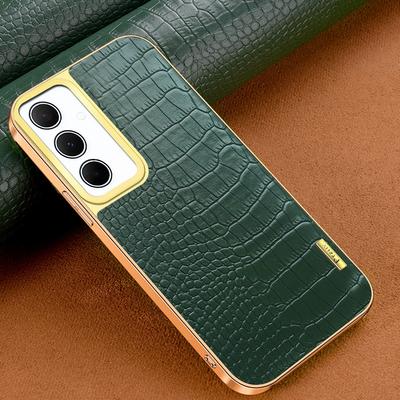 For Samsung Galaxy A35 5G Case 6D Electroplating Smart Phone Crocodile Texture Cover