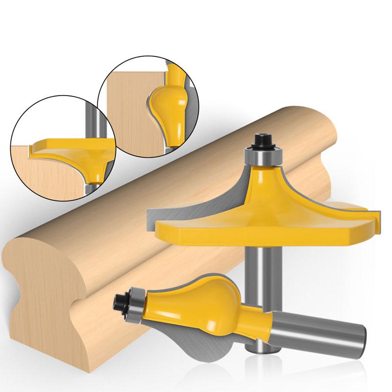 2-teiliges Handlauf-Fräser-Set, Standard-/Flötenlinienmesser, Schneidwerkzeuge für die Holzbearbeitung – 8 mm/12 mm/12,7 mm Schaft