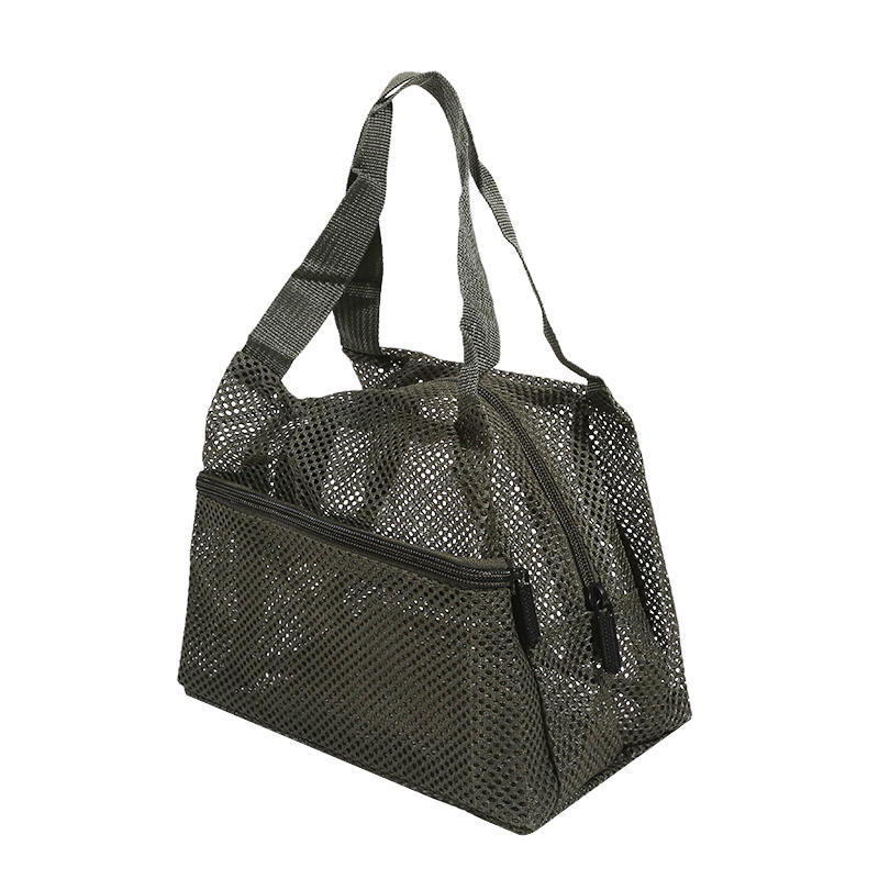 1Pcs Mesh Tote Bag Stylish Mesh Tote Bag Handbag Makeup Pouch Toiletry Bag Swim Storage Bag Suitable For Beach Vacation Cosmetic Bag