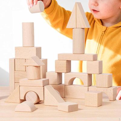 Holzbausteine Lernspielzeug Geburtstagsgeschenke für Jungen Mädchen Konstruktionsspielzeug DIY Haus