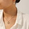 Heart-shaped Diamond-encrusted Earrings and Pendant Necklace, Light Luxury High-end Titanium Steel Jewelry