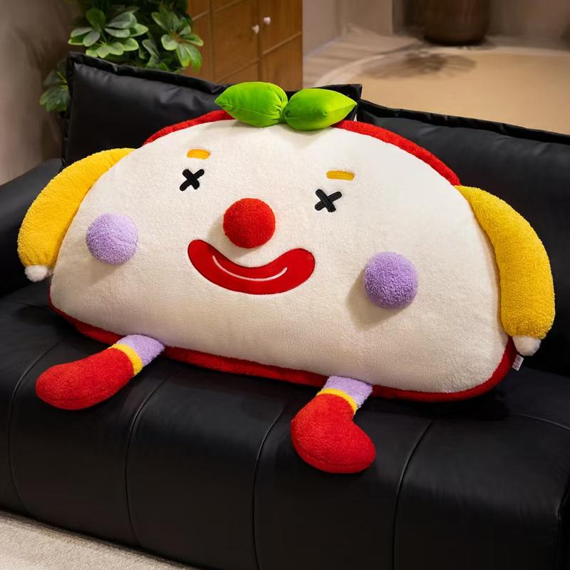 Cartoon Clown Headboard Cushion – Soft, Large Backrest Pillow for Sleeping, Sofa Lumbar Support, and Dorm Use