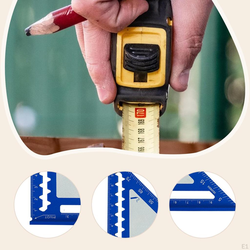 Escuadra de triángulo de 45/90 grados, escuadra de carpintero, profesional, resistente al desgaste, calibre de medición para bricolaje