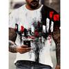 New Summer Men's Fashion T-shirt Personality Simple Pattern Printed Men's T-shirt Top
