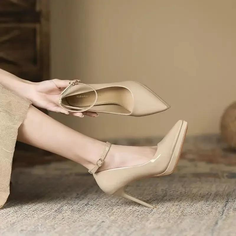 Fashion 2025 Sexy High Heels Shoes Sandals Ladies Pointed Pumps Work Dress Professional Slip On Lace-Up Basketball Platform