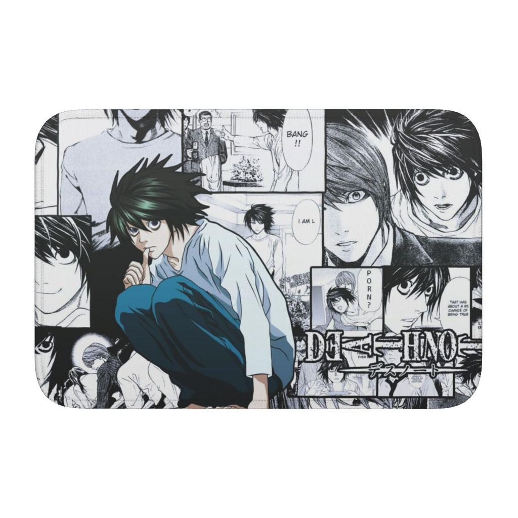 Deathes Anime Note Front Floor Door Entrance Welcome Mat Indoor Bath Kitchen Doormat Bedroom Carpet Rug Footpad