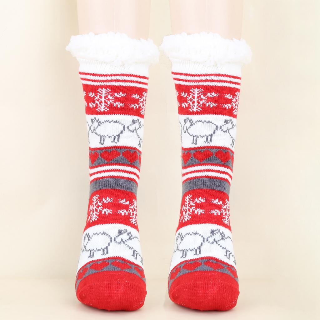 Women's Christmas Socks Floor Socks Snow Boots Thickened Fleece Home Sleep Socks Carpet Sock Covers