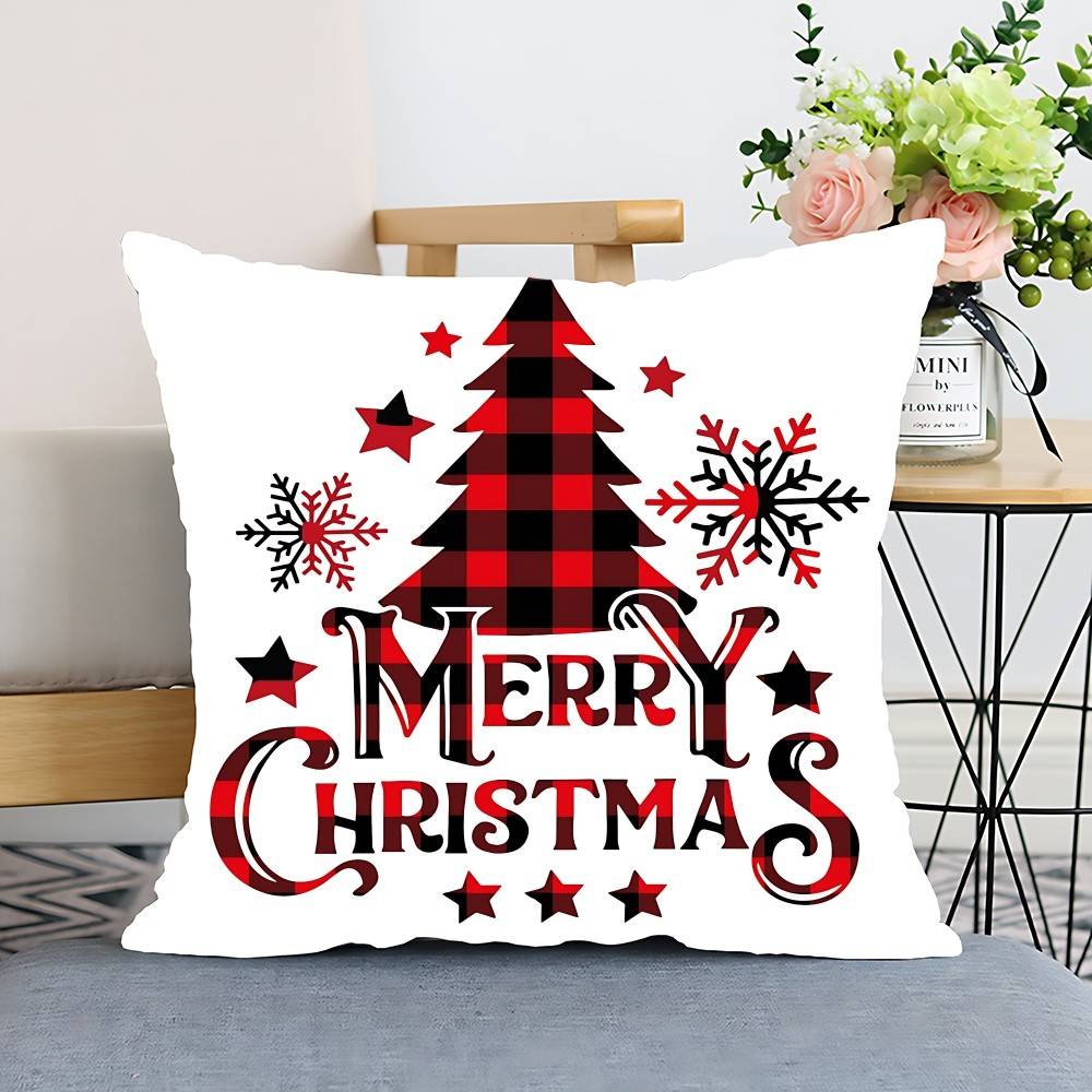 2026 Christmas Pillow Case Throw Pillow Cover Nordic Vintage Style Cushion Covers Home Living Room Sofa Couch Seat Decor