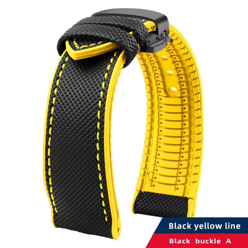12 color high quality rubber Watchband 20 21 22 23mm 24mm for men and women watchstrap accessories Black red orange yellow Green
