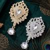 Vintage European-American Rhinestone Teardrop Brooch with Crown Pendant - Elegant Women's Accessory