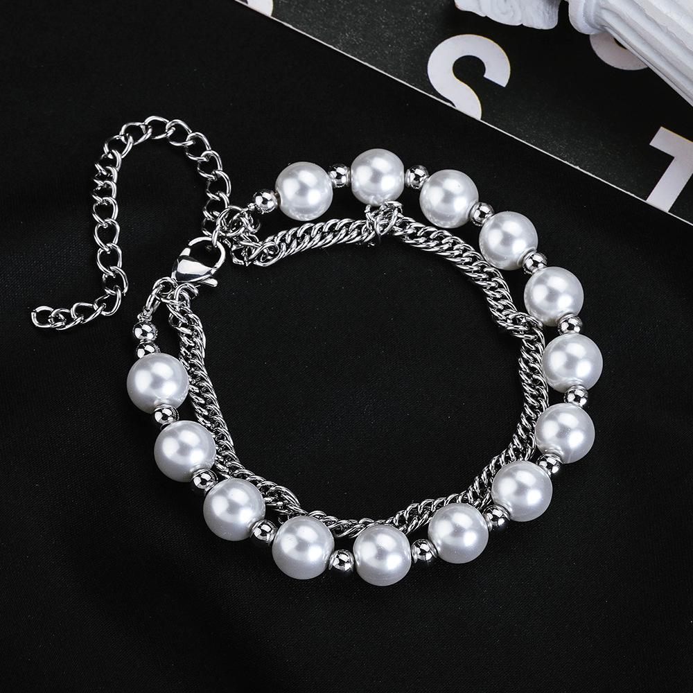 

Minimalist Titanium Steel Beaded Necklace & Bracelet Set - Dark Cold Style