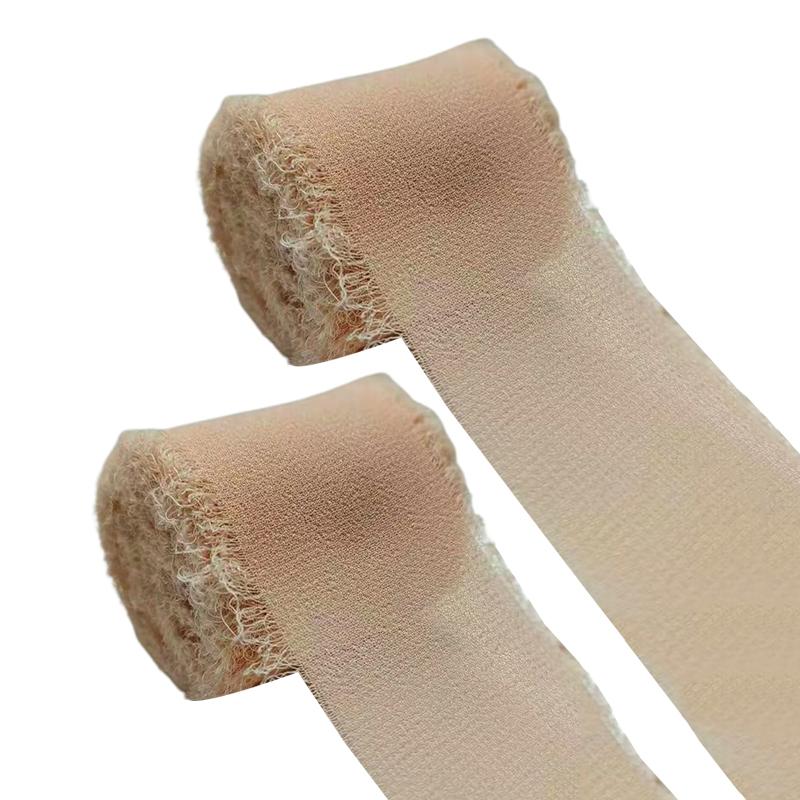 

2/3/4Rolls 5M Frayed Edged Satin Handmade Chiffon Silk Ribbon For Wedding Invitation Bouquets Birthday Party DIY Decoration Gift