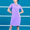 New MLB Short Sleeved Dresses Women's Purple 3FOP00623-07PPN