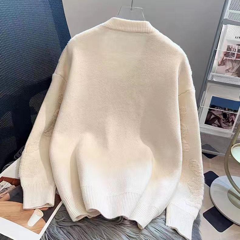 Autumn and Winter Round-neck Sweater for Women Thickened Outer Wear Loose Fit New Style In Autumn Fashionable and Lazy Style Knitted Base Shirt Top