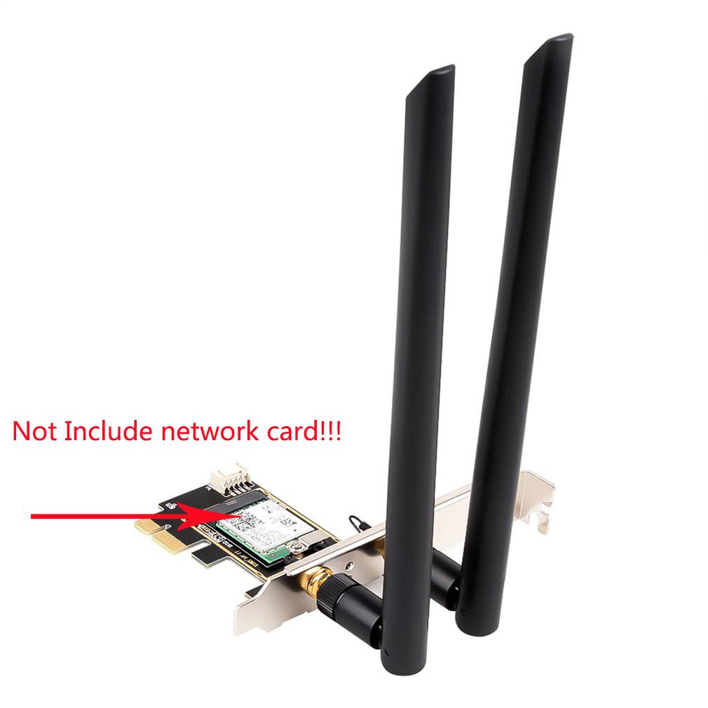 M.2/NGFF to PCI-E Card Board WiFi Bluetooth PC Adapter For Intel AX200 w/Antenna