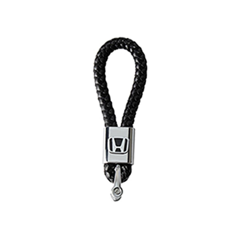 VFHJQ1 New Metal/Leather Keychain Hand-Woven Key Rope Key Ring Key Holder Gift For Honda Mugen Typer ACCORD Avancier Airwave Civic FK8