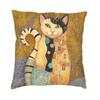 Federa Cuscino Gatto Pittura ad Olio Arte Gustav Klimt Motivo Oro Morbida Lusso Cuscino Decorazione Soggiorno