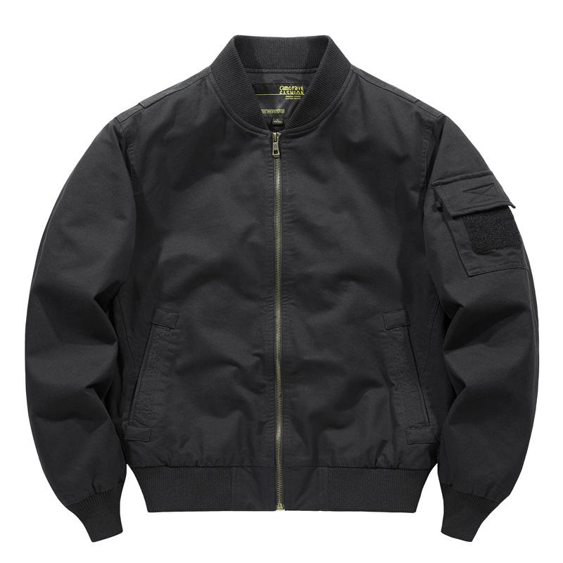 2024 Men's Plus Size Cotton Pilot Jacket - Spring/Autumn Lightweight Long Sleeve Baseball Workwear