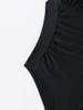 Sexy V Neck Halter Lace Up Pleated Slim Waist Bikini Swimsuit For Beach