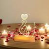 Sign Light Heart LED Lamp Decorative Bedside Night PVC Material Unique Design Suitable