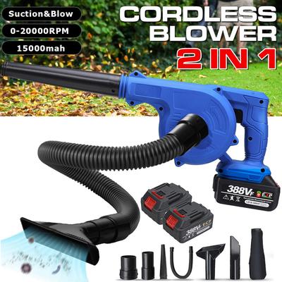 1600W 2-IN-1 Blauer Elektrischer Laubbläser Blasen und Reiniger Gartengerät 48x21cm Saug Akku Staubsauger Laub PC Staubabsauger