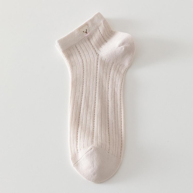 Summer Socks Thin Women'S Boneless Versatile Short Socks Style Mesh Socks Breathable Low-Top Cute Short Socks Black