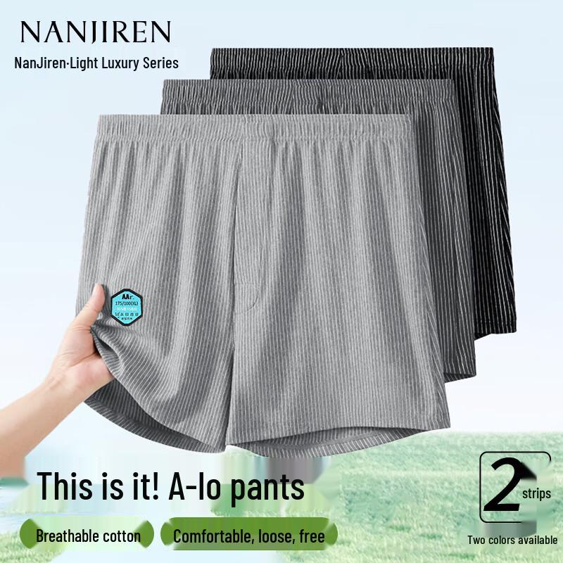 

Nanjiren Men s Cotton Antibacterial Loose Boxer Shorts 2XL