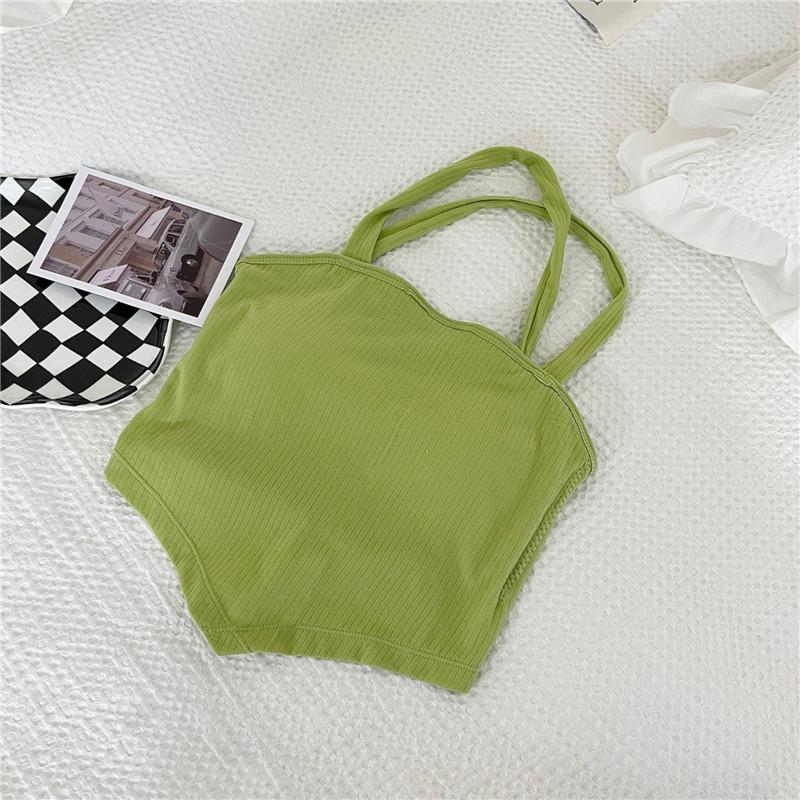 Dámské pletené topy Y2k Sexy Cross Halter Korzet Prsatější Košilka bez zad Halter Top Streetwear Tenké přední topy