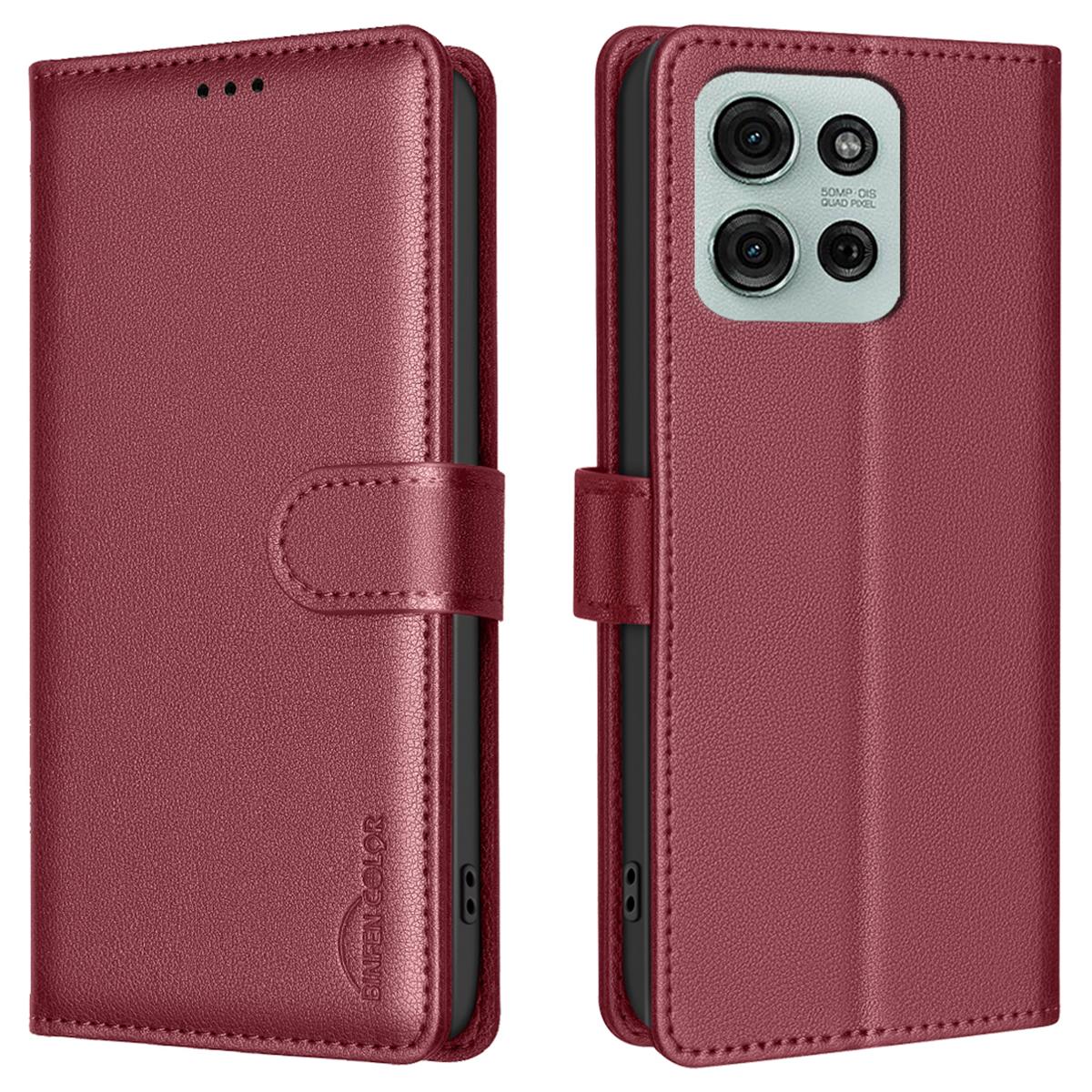 

BINFEN COLOR BF32 For Motorola Moto G75 5G Leather Case Wallet RFID Blocking Phone Cover B