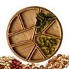 Wooden Serving Tray Charcuterie Board 8-Petal Detachable Divided Snack Plate Natural Wood Puzzle Tray for Kitchen Breakfast