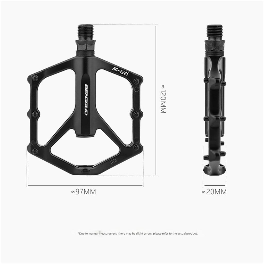 Bicycle pedals Mountain bike aluminum alloy pedals Widened bearing anti-slip pedals Cycling equipment