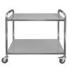 Stainless steel 2-shelf Mega-M STANDARD serving trolley W-90 cm D-50 cm H-90 cm N