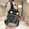 Schoolbag College Ins Cute Versatile Schoolbag Female Japanese Student Large Capacity Backpack Transparent PVC Star Pain Bag