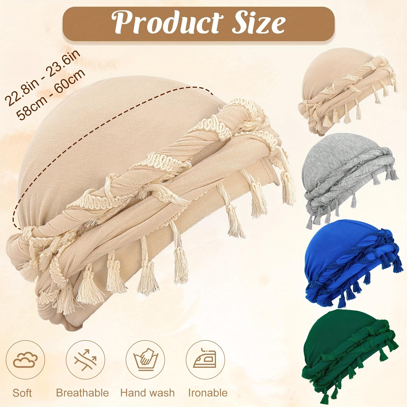 

Funky Retro Tassel Headbands & Pirate Hats Stretch Fabric for Men, Funky Personality Style бежевий