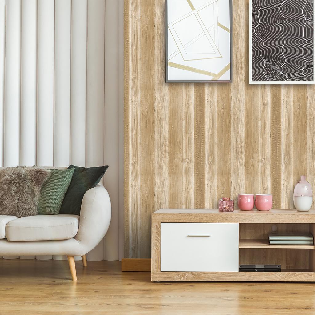 Nordic Natural Wood Grain Wallpaper - Self-Adhesive PVC Wall Stickers - Waterproof Seamless Splicing Mural for Kitchen Bathroom Home Renovation