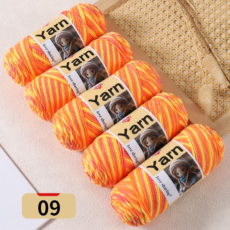 500g Gradient Dyed Colorful Yarn, Rainbow Yarn with Multiple Colors,