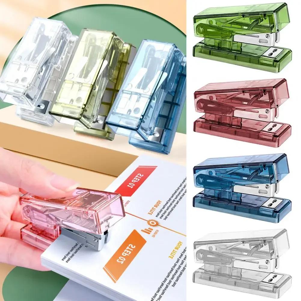 Transparent Labor-saving Flexible Book Order Household Mini Small Stapler Creative Student Desktop Stapler School Supplies New