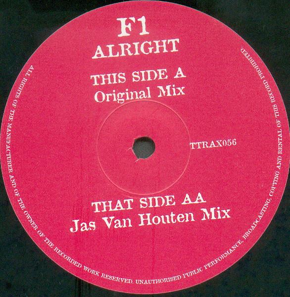 

12inch Record F1 - Alright TTRAX056 Tripoli Trax 1999 UK Dance & Electronica Used
