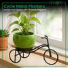 Cycle-Shaped Metal Plant Stand for Indoor & Outdoor Use, Metal Cycle Flower Vase, Decorative Iron Planter Pot Holder for Flowers